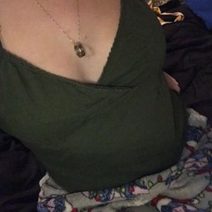 GREEN Crop Top , Boho Themed Tank